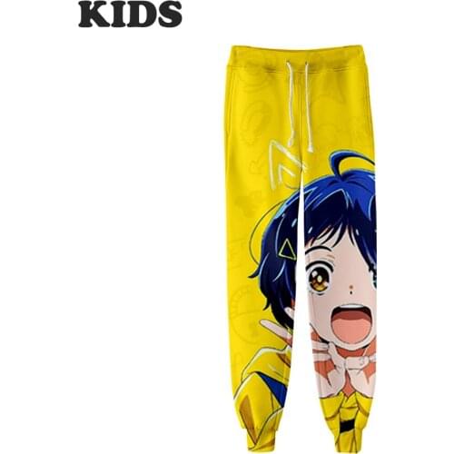 2 To 14 Years Old Kids Trousers Anime 3D Wonder Egg Priority Trousers Girls Anime Sweatpants Funny Printed Ai Kids Long Pants