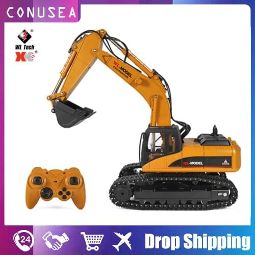 Wltoys 16800 1/16 Rc Excavator 23 Ch Caterpillar Truck 2.4G Remote Controlle Car Led Light Smoke Engineering vehicle Toys Boys