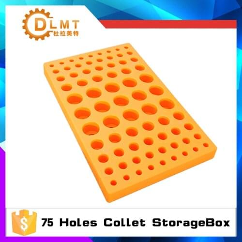 ER Collet Organizer for CNC Machining Center ER11 ER16 ER20 ER25 ER32 Collet Storage Box 75 Hole Hard Plastic Box