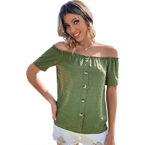 Keetaniceu Button Down Blouses