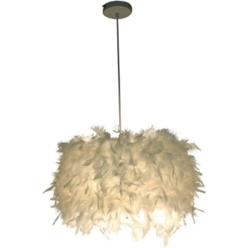 New creative personality small restaurant small hanging simple bedroom feather chandelier warm princess porch mini Nordic