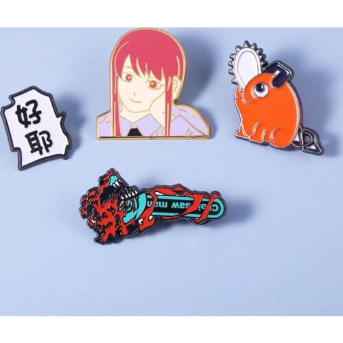 Anime Chainsaw Man Cosplay Metal Brooch Pin Alloy Badge Props