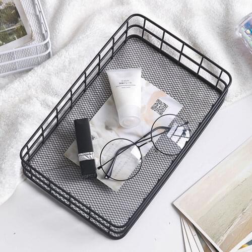Wrought Iron Table Storage Basket Table Decoration Book Cosmetic Container Box Closet Toy Box Container Organizer Snack Holder