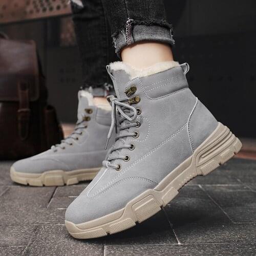 2020 New Men Boots Waterproof Lace Up Military Boots Men Winter Ankle Lightweight Shoes for Men Winter Casual Non Slip cowboy