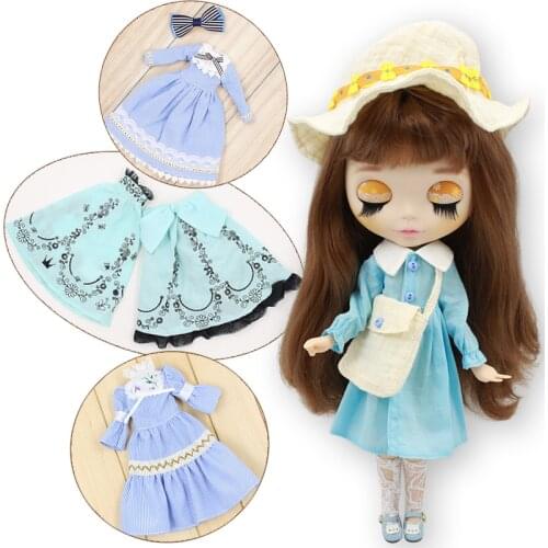 Outfits for ICY DBS Blyth doll Blue series simple dress for 1/6 BJD ob24 anime