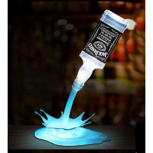 Night Lights 3D Pouring Wine Lamp Design Bedroom Decor Lights LED Colorful Bedside Atmosphere Light for Home Christmas Bar Gift