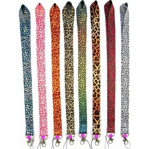 New Free Shipping 30pcs Cartoon Mix Popular Leopard print Cell Phone Neck Strap Keys Lanyards ID Card Holder for Kids