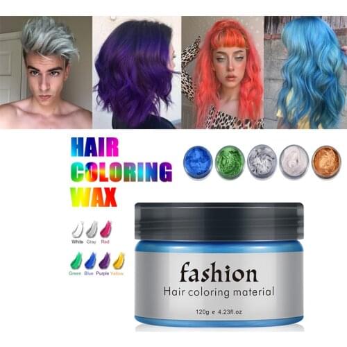 Disposable Hair Colour Wax Silver Grey Fast Molding Strong Hold Temporary Hair Dye Gel Mud Easy Wash Hair Styling Color Cream