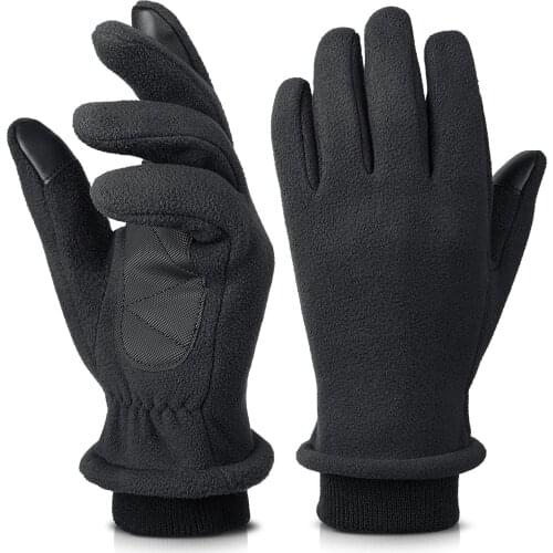 OZERO Windproof Warm Gloves Winter Glove Liners Thermal Polar Fleece Hands Warmer in Cold Weather for Men and Women 9035