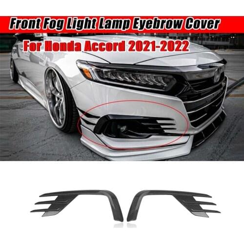 Carbon Fiber Front Fog Light Lamp Eyebrow Cover Trim Frame for Honda Accord 2021-2022 Wind Knife Grille Decor