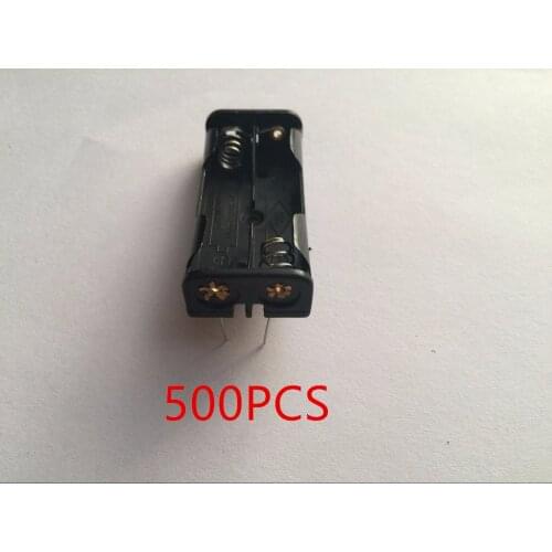 500PCS Plastic 2X1.5VAAA Battery Clip Holder With Pin Case Black Plastic Case Storage Box For 2XAAA Battery With Wire Lead Black