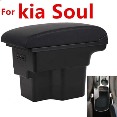 For kia Soul armrest box central Store content Storage box with kia Sauer rio armrest box USB interface