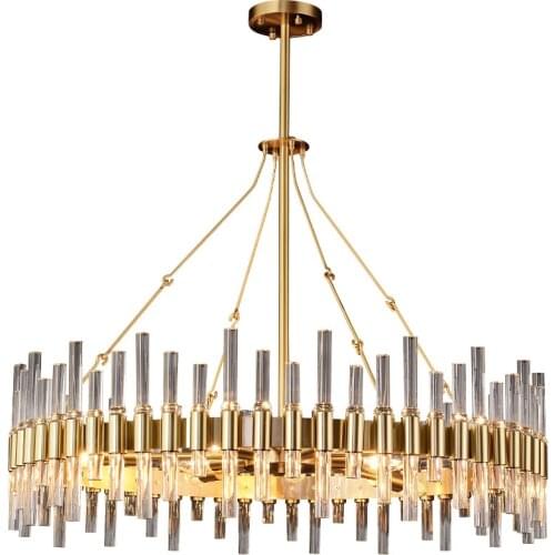 Postmodern atmosphere light luxury chandelier villa living room dining room designer all copper chandelier