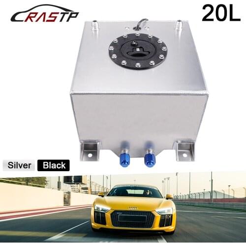 RASTP-High Quality Aluminum Universal 20L Oil Tank Mirror Polish Fuel Cell with Cap/Foam Inside with Sensor Fuel Tanks RS-OCC040