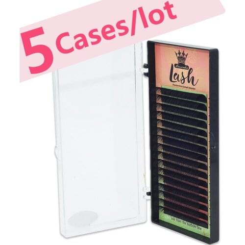 MASSCAKU 16rows/case 8~20mm And Mix Premium Natural Synthetic Individual Eyelash Extension Makeup Cilia Professional