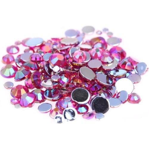 Rose AB Color Many Sizes Acrylic Rhinestones Shoes Clothing Decorations Sparkling Newest Nail Art Decorations