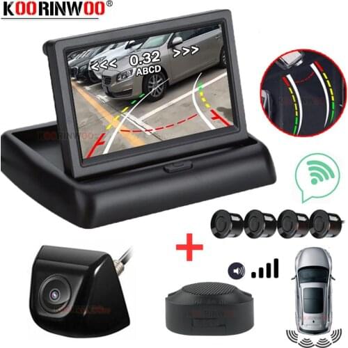 Koorinwoo Electronics Intelligent System For Cars LCD Screen Dynamic Car Sensor Alert Parking Sensor Wide Angle Camera Rear view