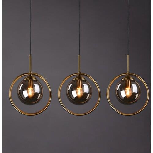 Nordic chandelier bedroom bedside glass light luxury simple modern aisle entrance light round restaurant small chandelier