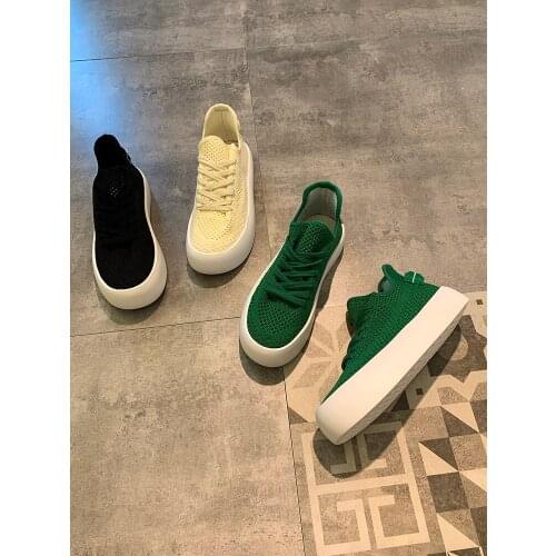 All-Match Mesh Breathable Casual Sports Shoes Spring And Summer New Fashion Thick-Soled Large Size Ladies Single Shoes