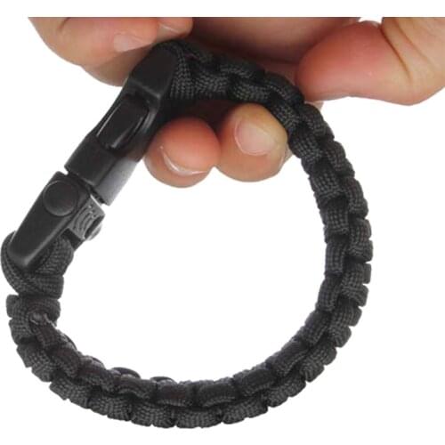 Military Survival Bracelet Buckle with Whistle Outdoor Camping Kit Tool EDF88