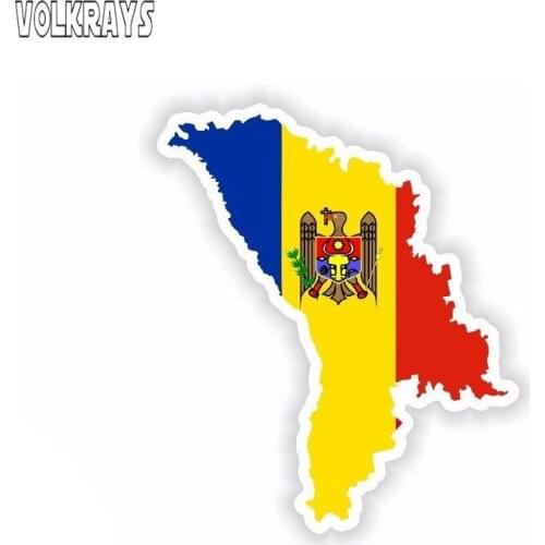 Volkrays Personality Car Sticker Moldova Motorcycle Accessories Reflective Waterproof Cover Scratches Vinyl Decal,12cm*5cm