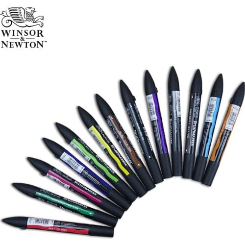 Winsor & Newton Brushmarker Marker Pens Paint Brush Alcohol Based Fast Dry Black Grey Pink Purple Tones All 72 Colors