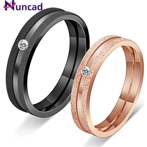 Japan and South Korea Fashion Chaoren Joint Index Finger Couple Ring with Frosted Rhinestone Titanium Steel Ring Jewelry