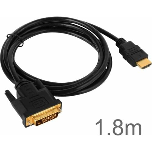 1.8m 4K DVI Male to HDMI-compatible Male Converter Cable Suitable for XBOX 360 DVI-D (24+1) 25-pin Adapter Converter Cable