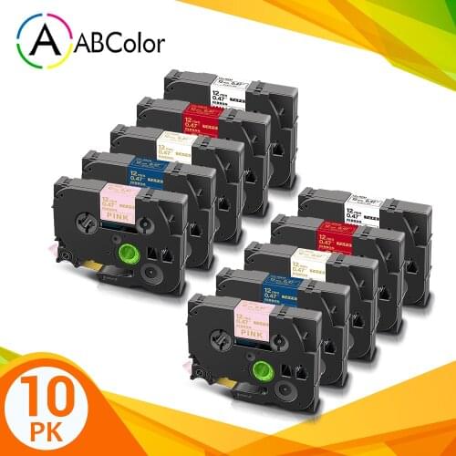 10PK Satin Ribbon Tape for Brother TZe-RE34 TZe-RN34 TZe-R234 TZe-RW34 TZe-R231 12mm For Brother P touch Printer gift wrapping