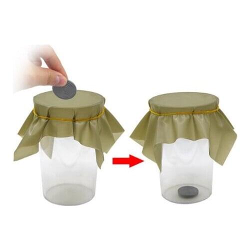 2pcs Pena Coin Penetration Dish Coin Thru Rubber Sheet Into Cup Black Hole Magic Trick Mentalism Props Illusions Magia
