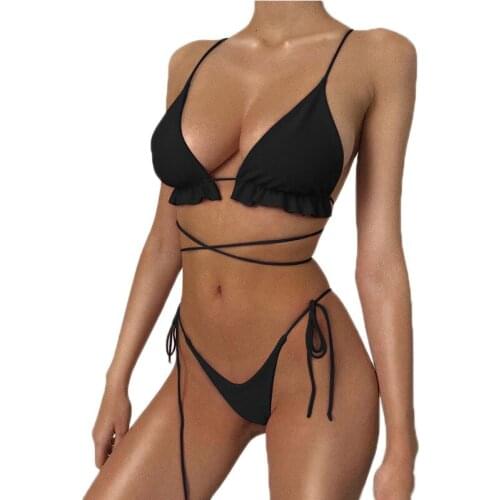 2020 Summer Sexy Women Bikinis Set Bandeau Bandage Set Brazilian Swimsuit Beachwear