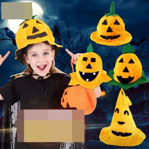 2021 Halloween Pumpkin Dance Party Cos Props Headgear Gauze Hat Bronzing with Beard Witch Pointed Hat Xmas Decor