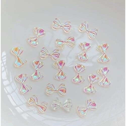 30PCS 7*11MM Crystal Rhinestone AB Butterfly festival flower nails decorative art DIY wedding accessories production supplies