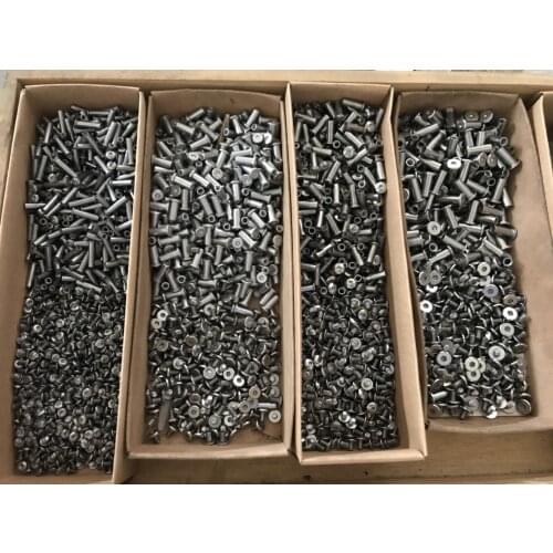 4 sets Diy Knife Material Making Folding Knife Screw Rivet Shank Slotted Screw Lock Screw Stainless Steel