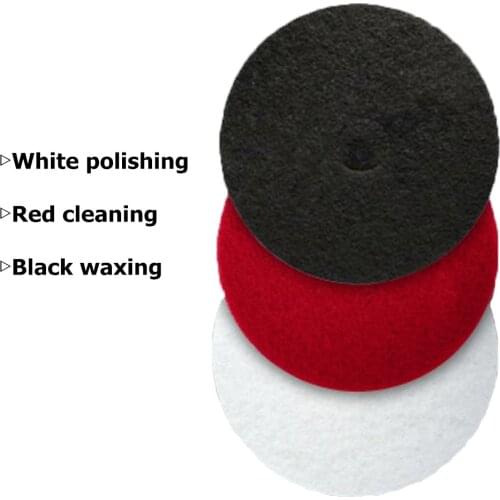 5Pcs/Set Scouring Pads 13/14/15 Inch White Polishing Pad Red Scrubbing Pad Black Waxing Cleaning Pad for Marble Floor Tiles