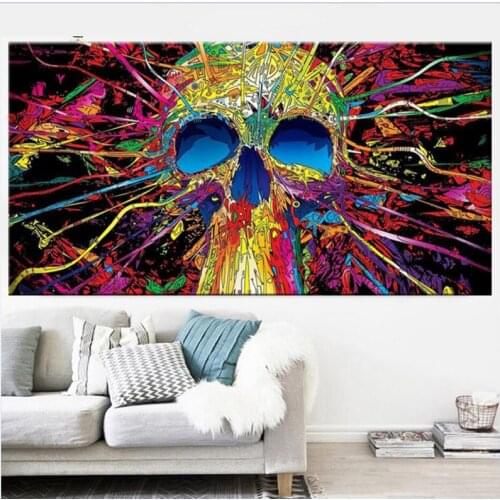 5d Diy full square round drill Abstract skull diamond painting mosaic embroidery rhinestone portrait wall stickers giftsZP-3871