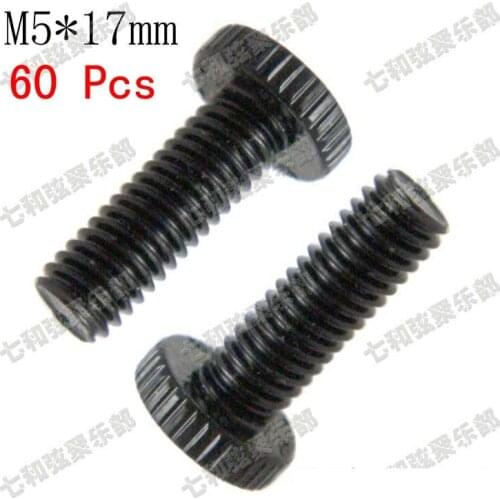 60 Pcs Black Tremolo Bridge Fine Tuning Screws For Electric Guitar Double Locking Systyem.M5*17mm