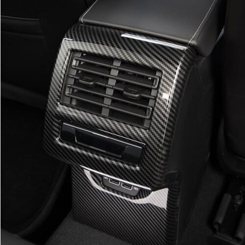 For Volkswagen Golf 8 MK8 R 2020 Accessories Carbon fiber Style Car Rear Seat Air Conditioning Vent Cover Trim Anti-Kick Panel