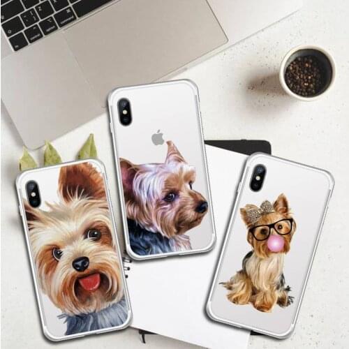 Yorkshire terrier dog Newest Fashion Novelty Phone Case Transparent for iPhone 6 7 8 11 12 s mini pro X XS XR MAX Plus