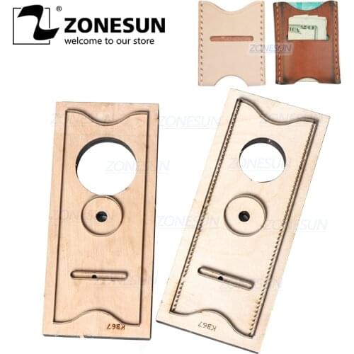 ZONESUN C2 Bank Credit Card Holder Custom Leather Cutting Die Handicraft Punching Tool DIY Paper Clicker Die Wooden Template