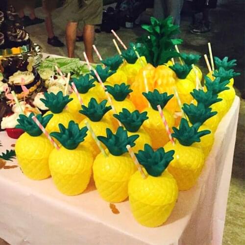 Hawaiian Party Decorations Pineapple Coconut Drinking Cup Summer Wedding Decor Tropical Luau Flamingo Birthday Party Supplies