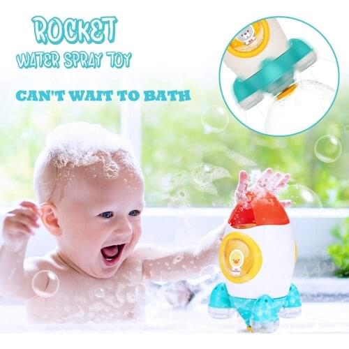 Bathroom Water Playing Toy Rocket Rotating Rocket Baby Bath Toy Bathroom Playing Toy for Children Gifts