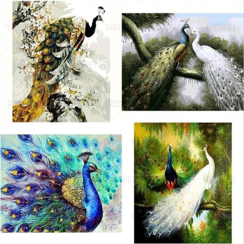 Beautiful Peacock 5D Diy Full Diamond Painting Handmade Gift Home Decoration Animal Mosaic Sticker Diamond Embroidered Wall Art