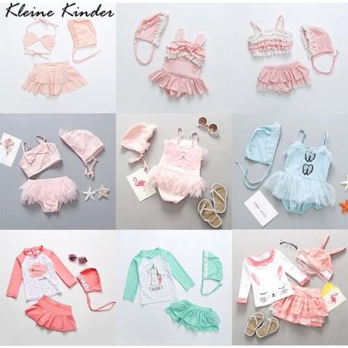 Girls Swimwear 2020 Summer Childrens Bikinis Set Lace Ruffles Sun UV Protection Bathing Clothes Child Toddler Swimsuit Girl