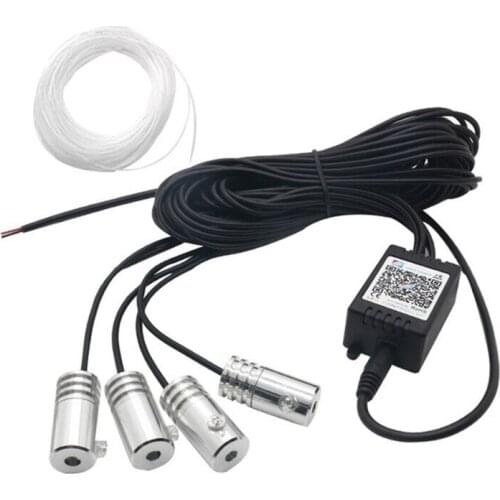 Mayitr Multiple Modes Automotive Interior Decorative Lights Car Interior Atmosphere String Lamp Phone APP Control Light Strip