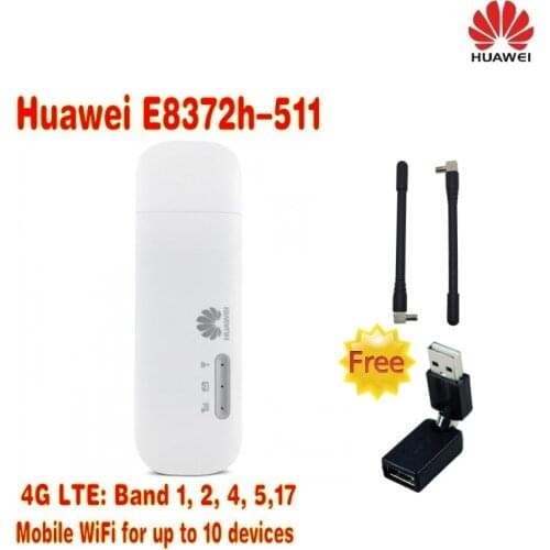 +2pcs antenna & 360 degree rotation USB )Huawei E8372h-511 LTE FDD MiFi modem stick
