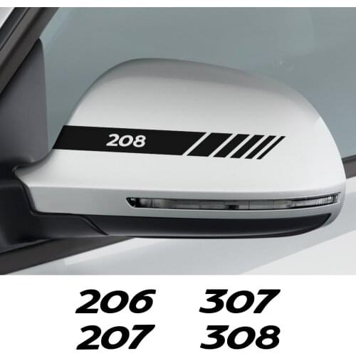 Car Rearview Mirror Cover Stickers Decals For Peugeot 206 207 208 307 308 407 107 301 306 406 408 508 607 2008 Auto Accessories