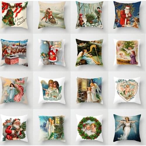 No Odor Long Lasting Sofa Chairs Throw Pillow Cover No Pilling Christmas Cushion Cover Breathable Home Decor