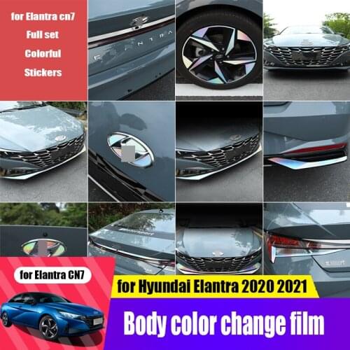 For Hyundai Elantra CN7 2021 grille hub, front spoiler, rear fog lamp film, full set of various decorations Avante