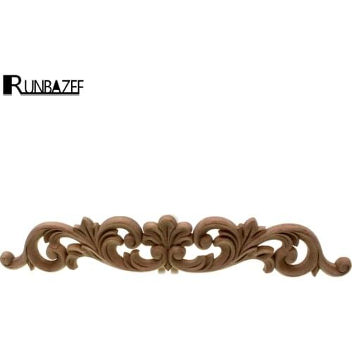 RUNBAZEF Wholesale Exquisite Classic Rubber Wood Carved Applique Retro Furniture Craft Decor Vintage Home Decoration Accessories